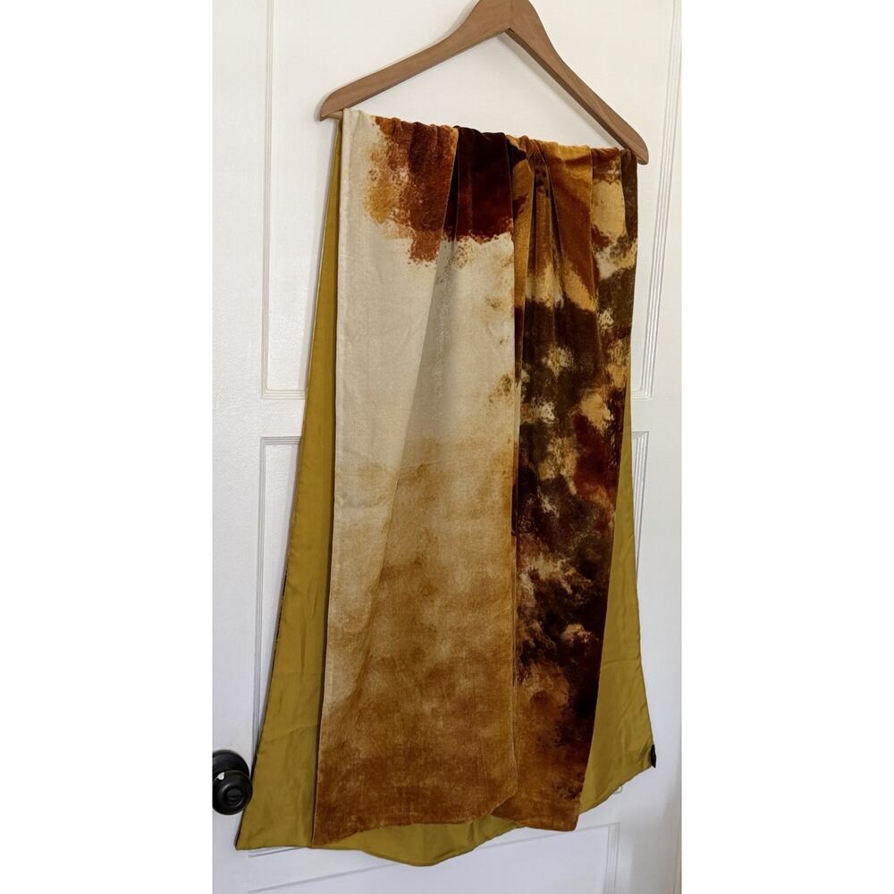 Vintage 90s Y2K Kenzo Scarf Stole Wrap Red Orange Flower Velvet Silk - Picture 2 of 10